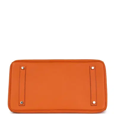 HERMÈS Pre-owned Hermes Birkin 35 Orange Epsom Palladium Hardware | Thumbnail 6 HERMÈS Pre-owned Hermes Birkin 35 Orange Epsom Palladium Hardware | Thumbnail 6