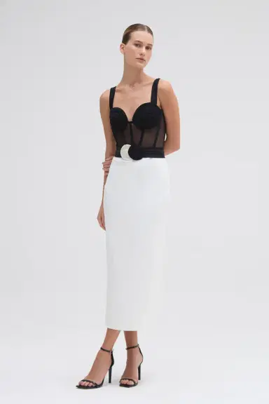 PatBo JERSEY SANDS CORSET MIDI DRESS | Thumbnail 2
