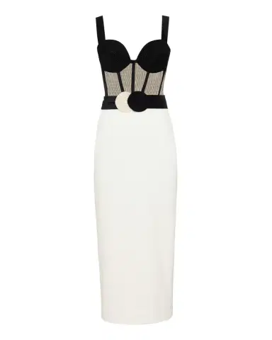 PatBo JERSEY SANDS CORSET MIDI DRESS | Thumbnail 4