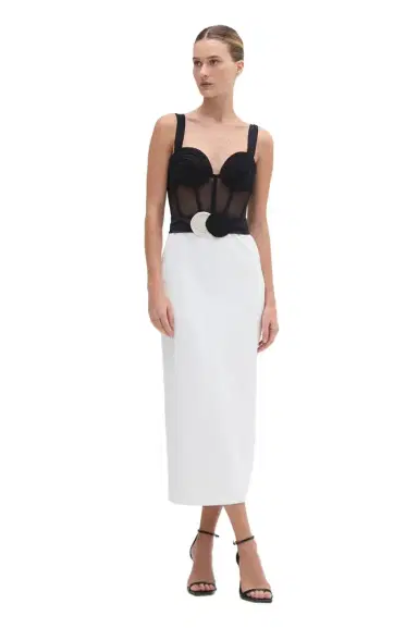 PatBo JERSEY SANDS CORSET MIDI DRESS | Thumbnail 1