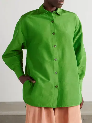 Carolina Herrera Cotton-blend Faille Shirt | Thumbnail 3