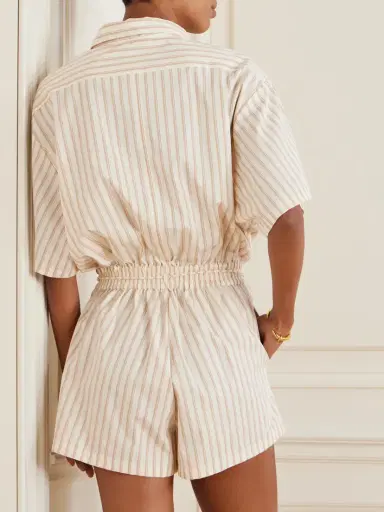 Faithfull Faia Belted Striped Cotton-poplin Playsuit | Thumbnail 3