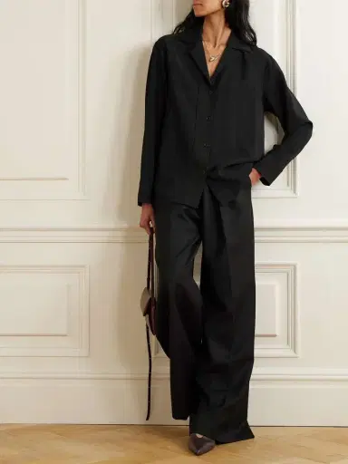 RÓHE Satin-trimmed Crepe Shirt | Thumbnail 2