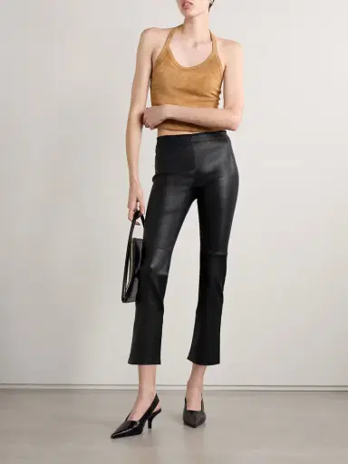 STOULS Jp Twenty Cropped Leather Flared Leggings | Thumbnail 2 STOULS Jp Twenty Cropped Leather Flared Leggings | Thumbnail 2