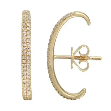 Wish Fine Jewelry 0.40ct Diamond 14K Gold Hook Climber Earrings