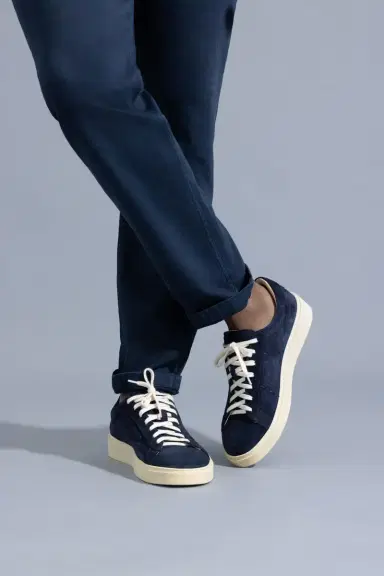 ELEVENTY Suede Sneaker - Blue | Thumbnail 2