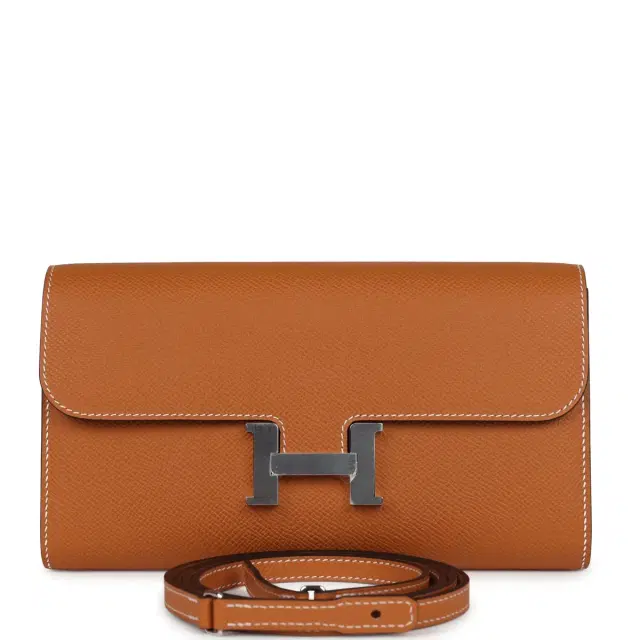 hermes Hermes Constance To Go Wallet Toffee Epsom Palladium Hardware
