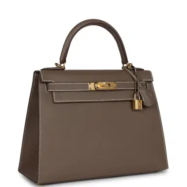 HERMÈS Hermes Kelly Sellier 28 Etoupe Epsom Gold Hardware | Thumbnail 2
