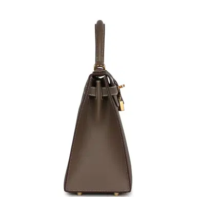 HERMÈS Hermes Kelly Sellier 28 Etoupe Epsom Gold Hardware | Thumbnail 3