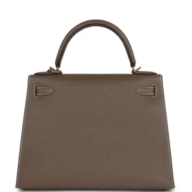 HERMÈS Hermes Kelly Sellier 28 Etoupe Epsom Gold Hardware | Thumbnail 4