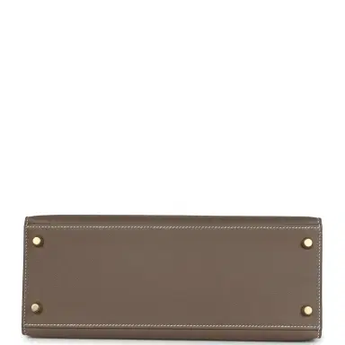 HERMÈS Hermes Kelly Sellier 28 Etoupe Epsom Gold Hardware | Thumbnail 6