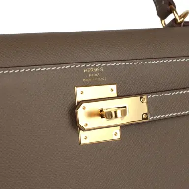 HERMÈS Hermes Kelly Sellier 28 Etoupe Epsom Gold Hardware | Thumbnail 7