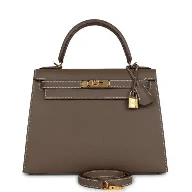HERMÈS Hermes Kelly Sellier 28 Etoupe Epsom Gold Hardware | Thumbnail 1