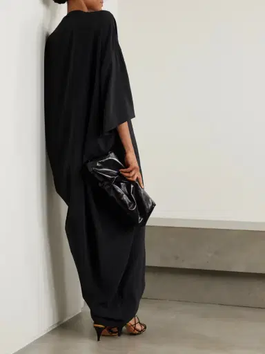 Rick Owens Tommykite Asymmetric Draped Crepe Gown | Thumbnail 3