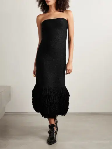 Gabriela Hearst Corus Strapless Fringed Cashmere And Silk-blend Midi Dress | Thumbnail 3