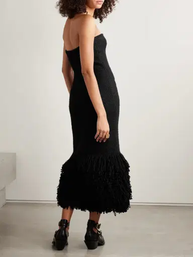 Gabriela Hearst Corus Strapless Fringed Cashmere And Silk-blend Midi Dress | Thumbnail 4