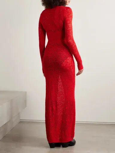 Gabriela Hearst Lethe Crocheted Wool And Silk-blend Turtleneck Maxi Dress | Thumbnail 3