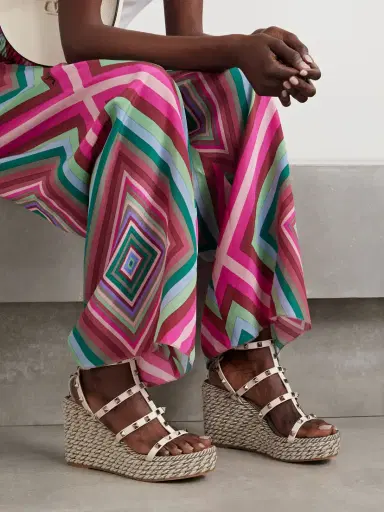 Valentino Garavani Rockstud Torchon 105 Leather Espadrille Wedge Sandals | Thumbnail 2 Valentino Garavani Rockstud Torchon 105 Leather Espadrille Wedge Sandals | Thumbnail 2