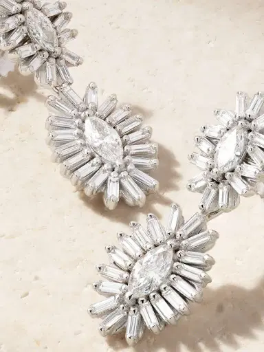 Suzanne Kalan 18-karat White Gold Diamond Earrings | Thumbnail 4 Suzanne Kalan 18-karat White Gold Diamond Earrings | Thumbnail 4