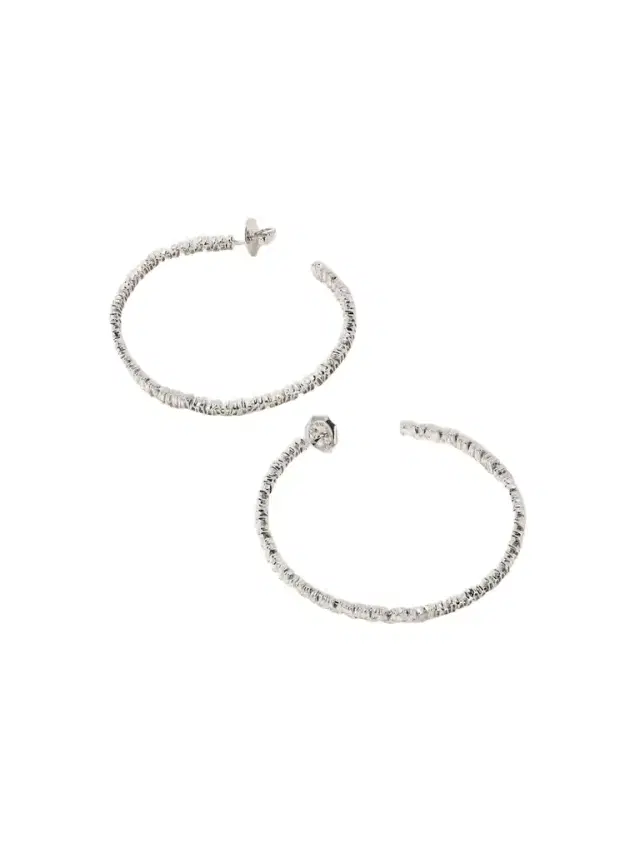 18-karat White Gold Diamond Hoop Earrings