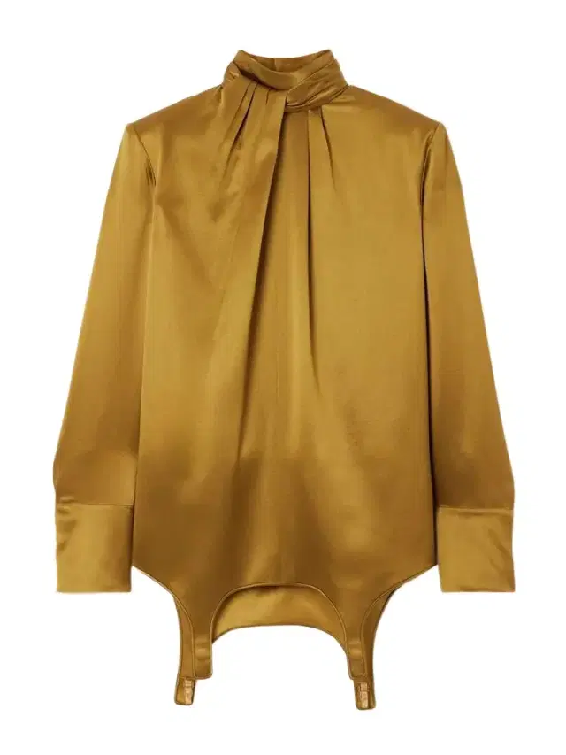 Twisted Silk-satin Turtleneck Mini Dress