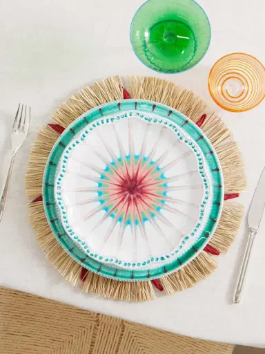 Aquazzura Casa Alegria Set Of Two Printed Ceramic Dessert Plates | Thumbnail 2
