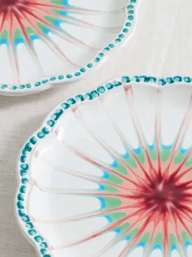 Aquazzura Casa Alegria Set Of Two Printed Ceramic Dessert Plates | Thumbnail 3