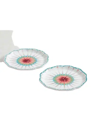 Aquazzura Casa Alegria Set Of Two Printed Ceramic Dessert Plates | Thumbnail 1