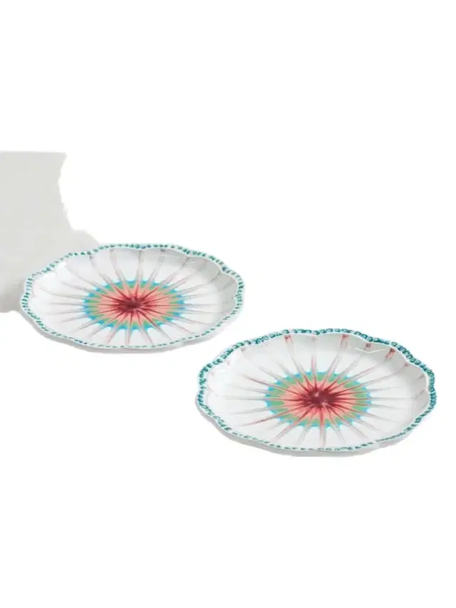 Alegria Set Of Two Printed Ceramic Dessert Plates