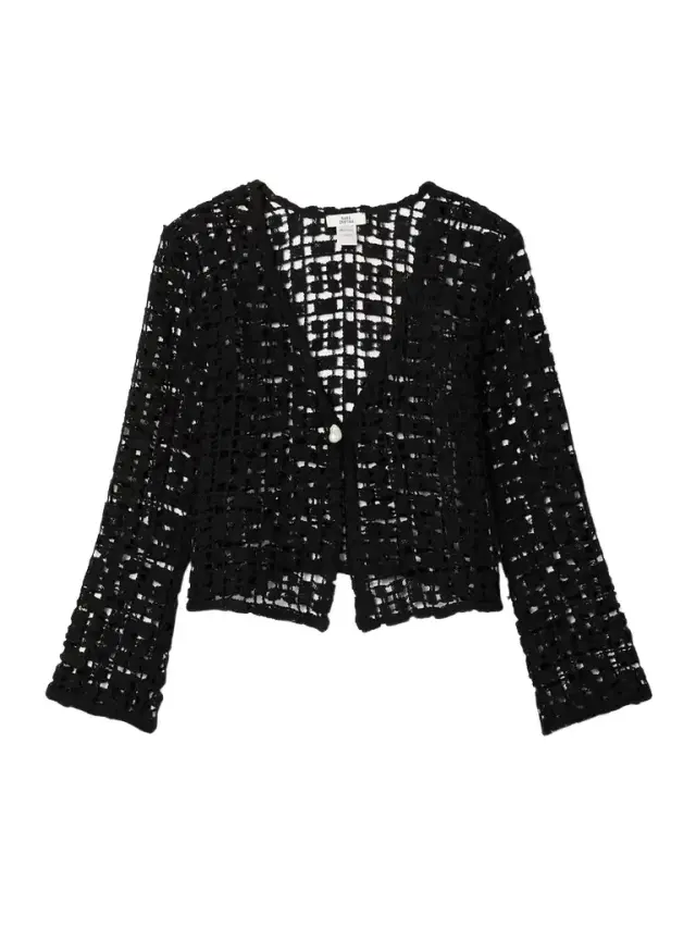 Nerea Embellished Crocheted Cotton Top