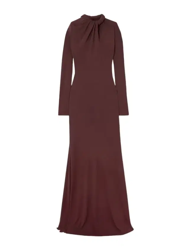 Gathered Crepe Maxi Dress