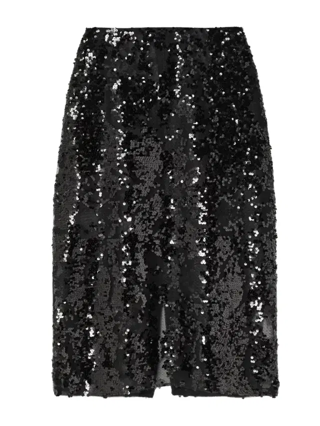 Sequined Tulle Midi Skirt