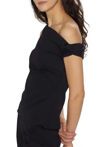 Rosetta Getty Women's One-Shoulder Twist Top - Black | Thumbnail 5