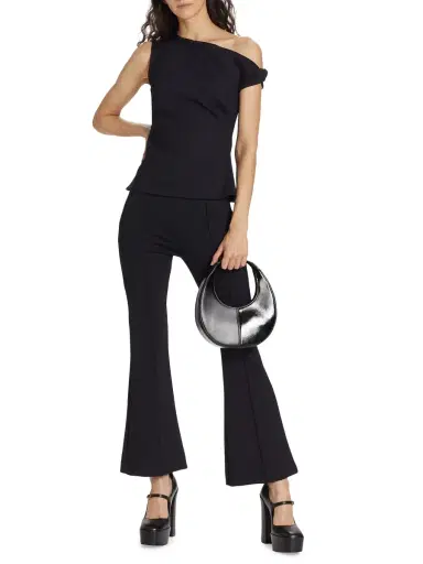 Rosetta Getty Women's One-Shoulder Twist Top - Black | Thumbnail 1