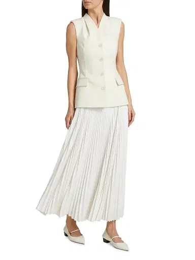 SIMKHAI Women's Georgina Pieced Vest Maxi Dress - White | Thumbnail 2