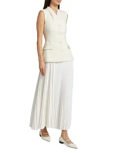 SIMKHAI Women's Georgina Pieced Vest Maxi Dress - White | Thumbnail 4
