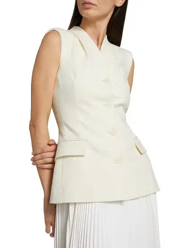 SIMKHAI Women's Georgina Pieced Vest Maxi Dress - White | Thumbnail 6