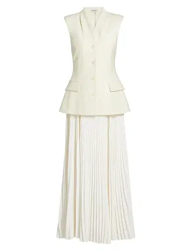 SIMKHAI Women's Georgina Pieced Vest Maxi Dress - White | Thumbnail 1