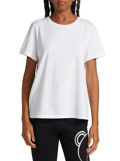 Bombas Women's Cotton Crewneck Split-Hem T-Shirt - White | Thumbnail 2