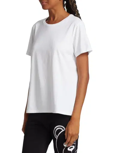 Bombas Women's Cotton Crewneck Split-Hem T-Shirt - White | Thumbnail 3