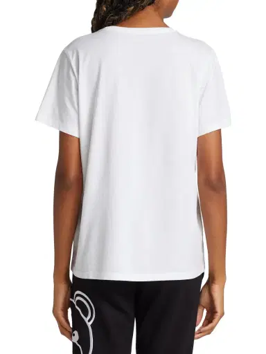 Bombas Women's Cotton Crewneck Split-Hem T-Shirt - White | Thumbnail 4