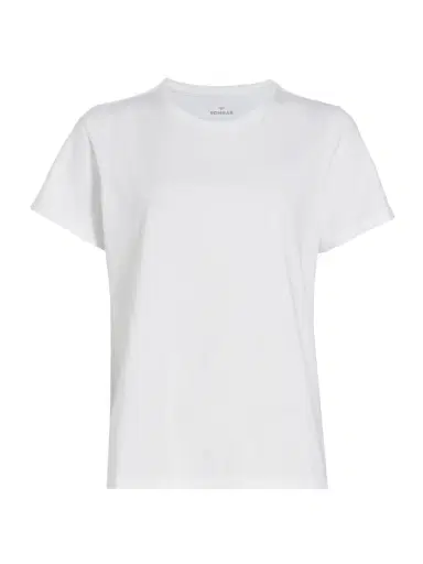 Bombas Women's Cotton Crewneck Split-Hem T-Shirt - White | Thumbnail 7