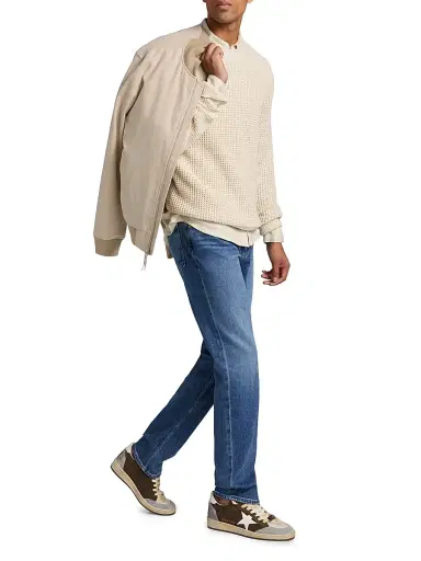 Paige Men's Mylo Waffle-Knit Crewneck Sweater - Heathered Natural | Thumbnail 2