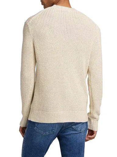 Paige Men's Mylo Waffle-Knit Crewneck Sweater - Heathered Natural | Thumbnail 5