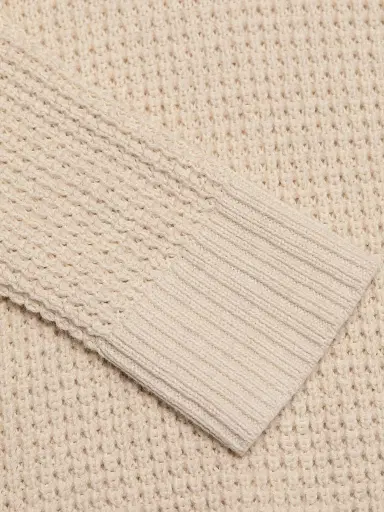 Paige Men's Mylo Waffle-Knit Crewneck Sweater - Heathered Natural | Thumbnail 7