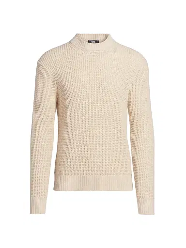 Paige Men's Mylo Waffle-Knit Crewneck Sweater - Heathered Natural | Thumbnail 1