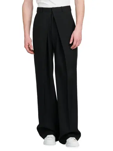 Alexander McQueen Men's Formal Deep Pleated Trousers - Black | Thumbnail 2