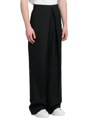 Alexander McQueen Men's Formal Deep Pleated Trousers - Black | Thumbnail 3