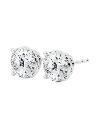 Saks Fifth Avenue Collection Women's 14K White Gold & 4.00 TCW Lab-Grown Diamond Stud Earrings - White Gold | Thumbnail 3