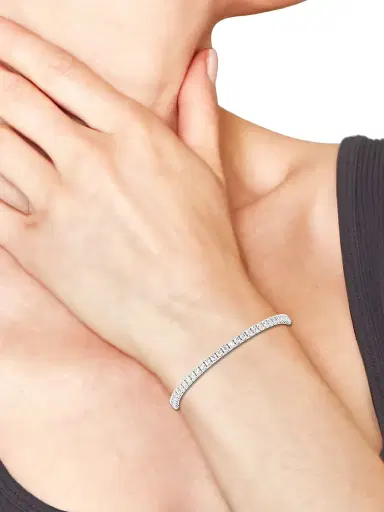 Saks Fifth Avenue Collection Women's 14K White Gold & 5.00 TCW Lab-Grown Diamond Tennis Bracelet - White Gold | Thumbnail 2